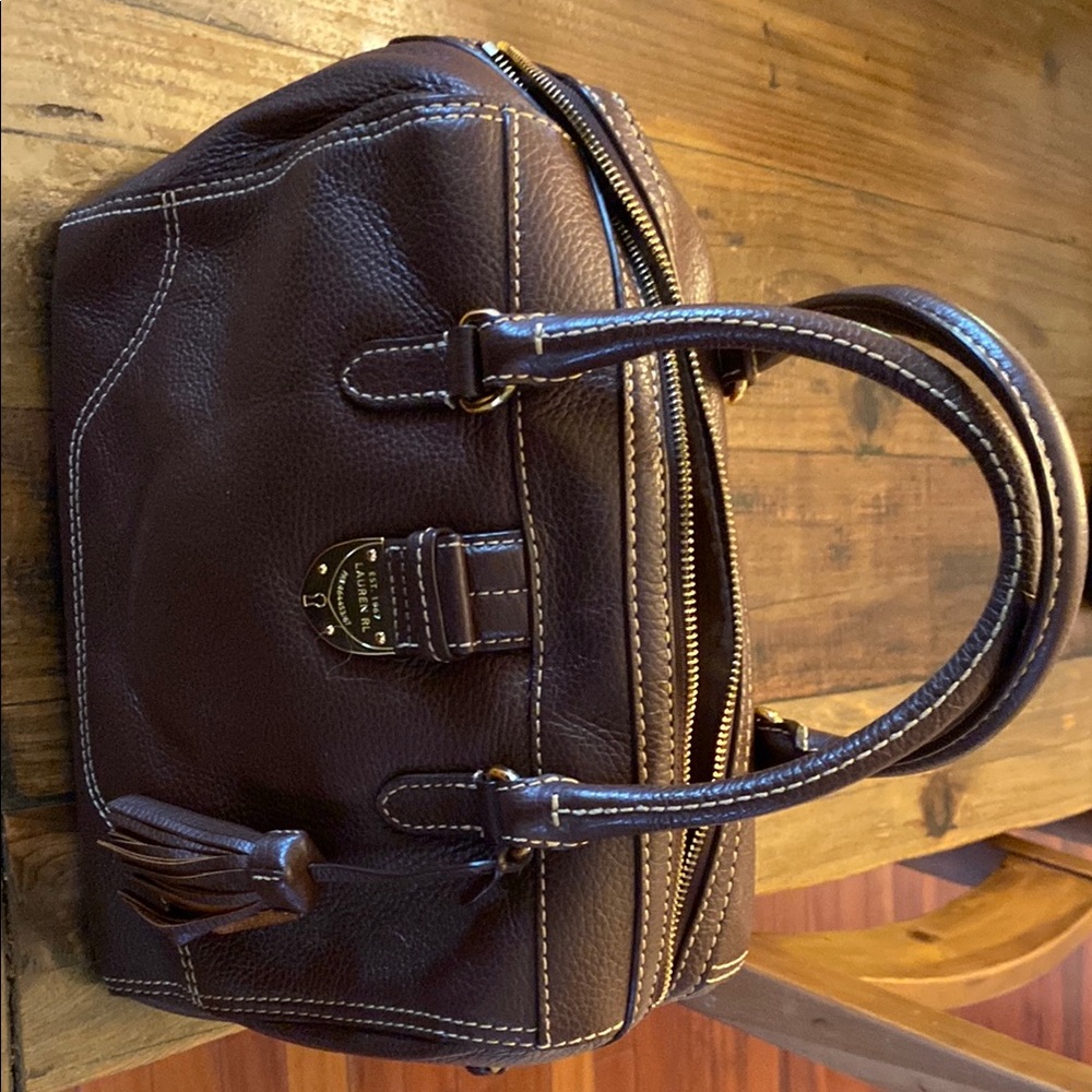 Lauren Ralph Lauren Brown Leather Doctor Handbag